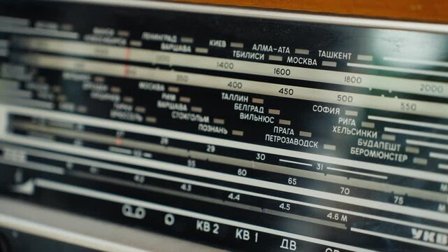 Vintage soviet radio receiver tuning dial
