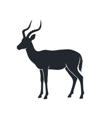 Fototapeta premium Silhouette of an Antelope with Majestic Horns Standing Gracefully.
