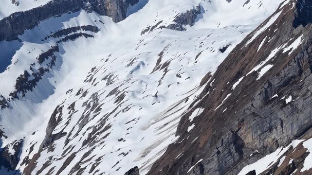 Swiss Alps snow covered slope Appenzell region Alpstein massif of northeastern Switzerland