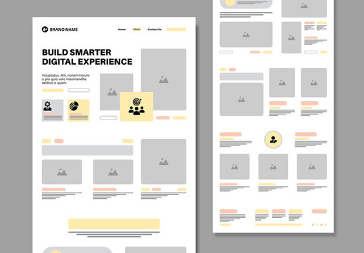 Modern Business Wireframe Template Layout