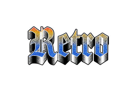 Retro Gothic Chrome Text Effect