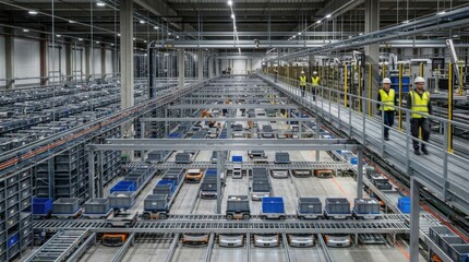 Fototapeta premium Efficient Warehouse with Automated Systems and Logistics Management