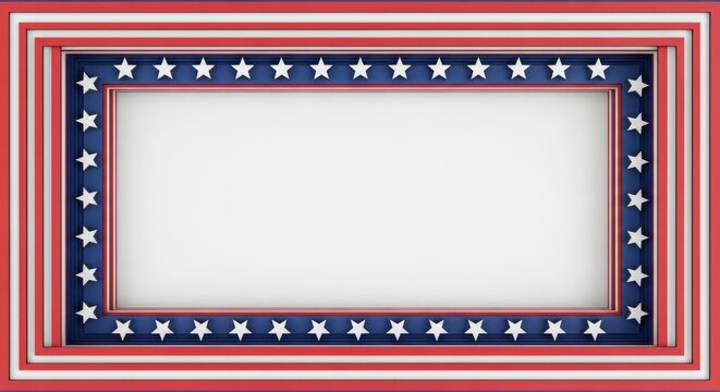 American themed frame with stars and red white blue colors