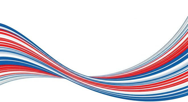 Colorful wavy lines in red blue and white