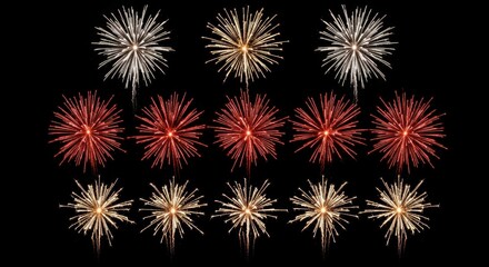 Fototapeta premium Colorful fireworks exploding in the night sky