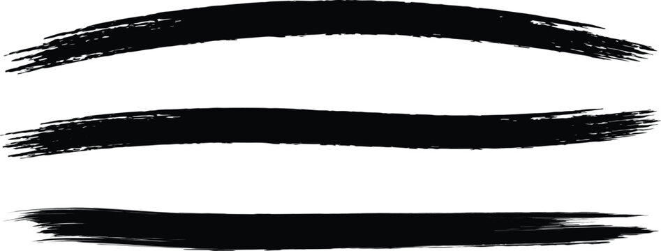 Black brush strokes grunge set. hand drawn Ink lines, paint streaks and grunge brush elements