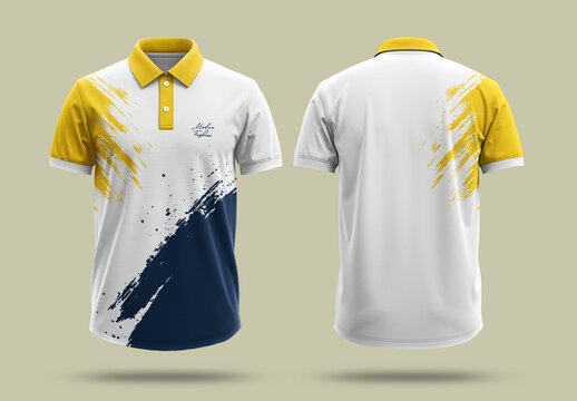 Modern Brush Stroke Polo Tshirt Design Template