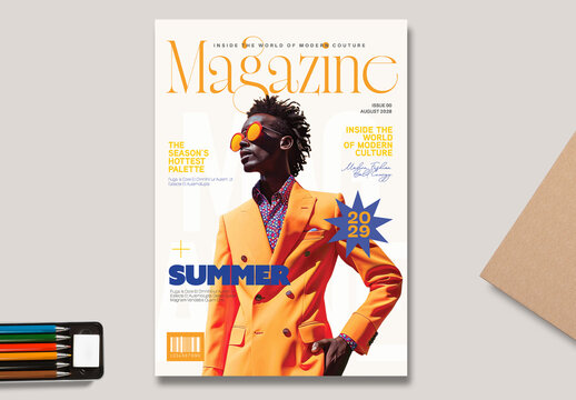 Modern Fashion Magazine Cover Template