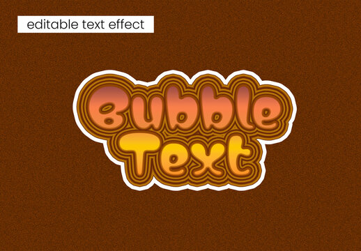 Retro Groovy Bubble Editable Text Effect Template