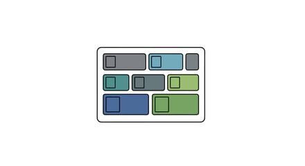Fototapeta premium A digital illustration of a colorful abstract grid layout design