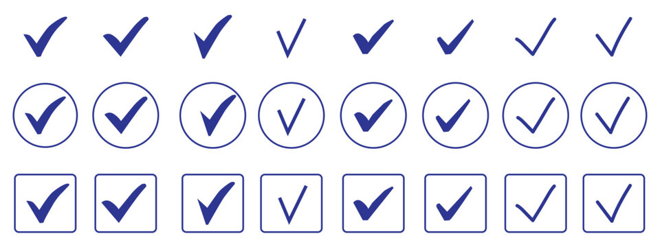 check mark icon button set. check box icon with right and wrong buttons and yes or no checkmark icons in green tick box and red cross. vector 
