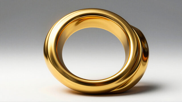 Luxury Shiny Interlocking Gold Rings Minimalist Jewelry Design