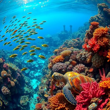 Vibrant Coral Reef Scene
