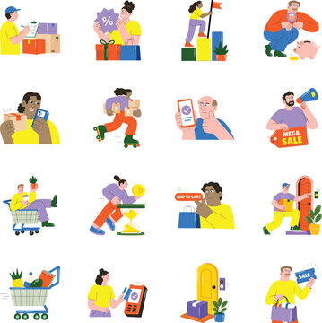 Order processing, sales growth, budgeting, package handling, deliveries, promotions, checkout actions, and shopping cart-related e-commerce activities. 
