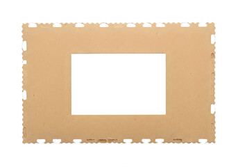 Fototapeta premium Vintage brown film negative with rectangular hole on white background transparent background