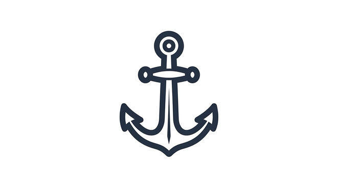 Nautical anchor symbol for maritime, sailing, and stability concepts