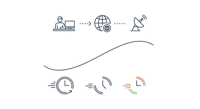 Data transfer and time saving icons