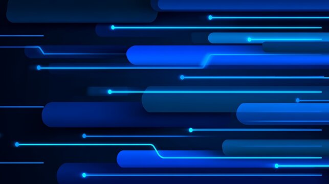 Abstract futuristic technology background with glowing blue horizontal data transfer lines and fiber optic network concepts.