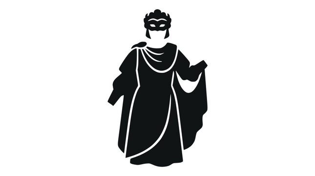 Ancient Roman orator or Greek philosopher standing silhouette.