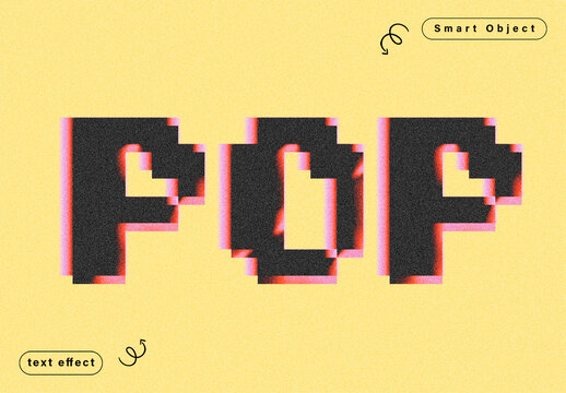 Pixel Glitch Text Effect Template