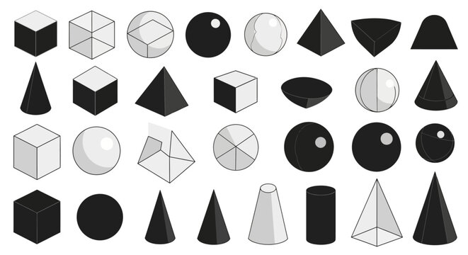 Geometric Shapes: Cubes, Spheres, Pyramids, Cones, and Cylinders