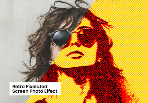 Retro Pixelated Screen Photo Effect