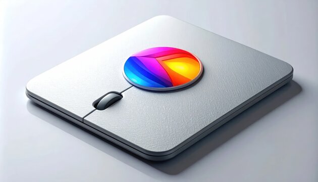 Colorful Abstract Logo on Modern Computer Mouse Pad.