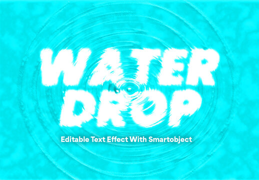 Water Drop Text Effect Template