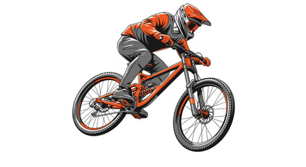 Obraz premium Professional mountain biker in action.