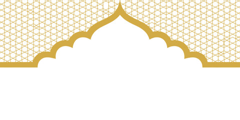 Modern Islamic ornament pattern background, arch border frame for greeting card design © MASUD. RANA