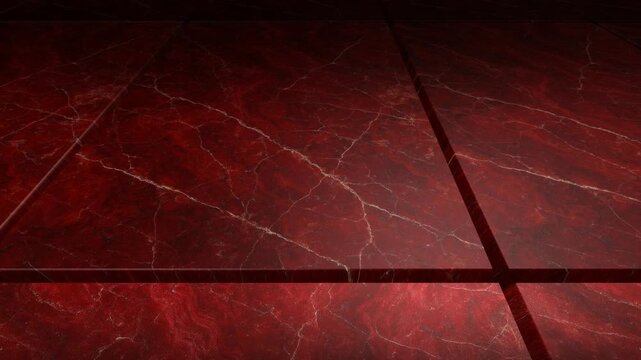 Slow camera glide over natural Ruby tiles featuring rich mineral deposits that display intense crimson red colors and premium luxury gemstone textures