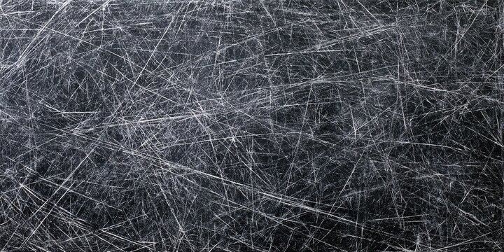 Monochrome Textured Dark Base Numerous Fine Bright White Scratches Thin Irregular Intersecting Lines Strong Visual Impact Heavily Abraded Surface