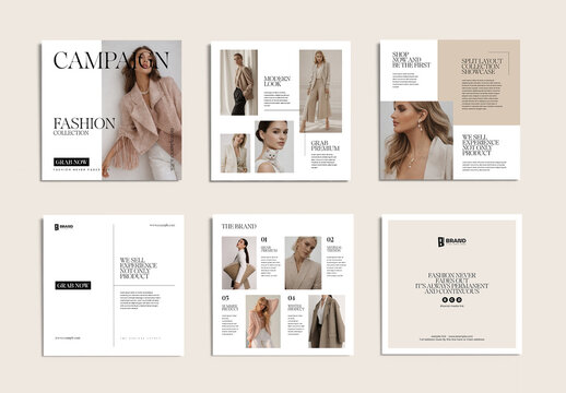 Minimal Fashion Social Media Post Template Set