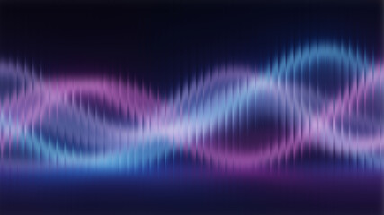 Neon Abstract Soundwave Background with Glowing Pink and Blue Light Waves © Noman
