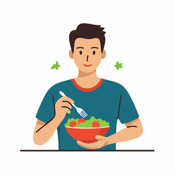 Man eating a healthy salad