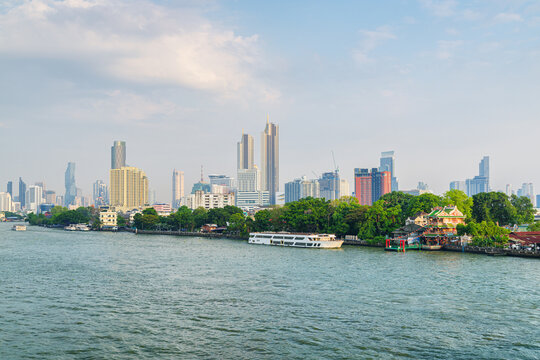The Chao Phraya River at downtown of Bangkok, Thailand