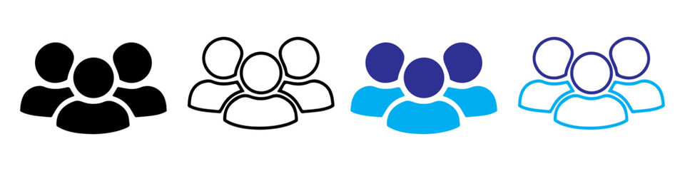 Group icon , community profile picture icon vector illustration. Community icon for apps and websites. Editable stroke.