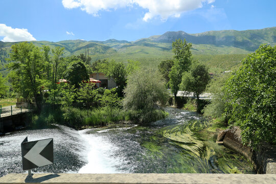 Landscape along the Bistrica River in southern Albania
