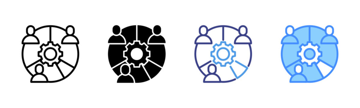Segmentation Icon Set Multiple Style Collection
