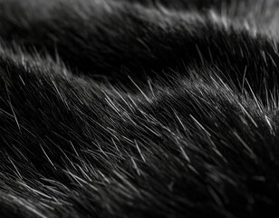 Fototapeta premium Close-up monochrome shot of dense, soft, textured fur, revealing individual hairs and subtle shadows