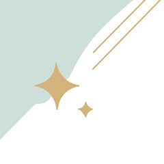 Obraz premium Elegant Pastel Green Background with Golden Star and Luxury Line Design