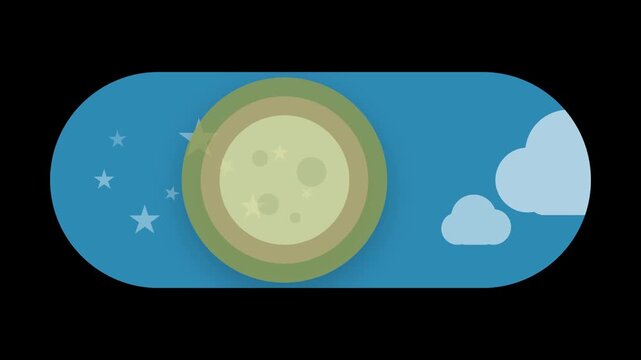 Day Night Toggle Switch Tech UI Dark Mode Animation