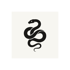 Fototapeta premium Stylized Black Snake Silhouette Illustration.