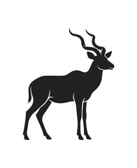 Fototapeta premium Silhouette of an Antelope with Majestic Curved Horns.