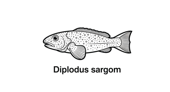 Diplodus sargus fish marine life.