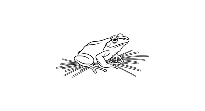 Frog Sitting on a Lily Pad.