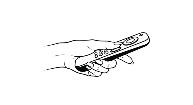 Hand holding a remote control device.