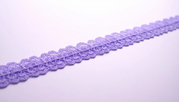 Purple Lace Trim with Scalloped Edge