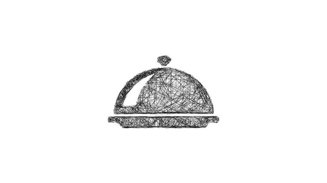 Sketch serving tray icon animation - smooth progressive reveal
