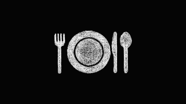 Sketch table setting icon animation - smooth progressive reveal